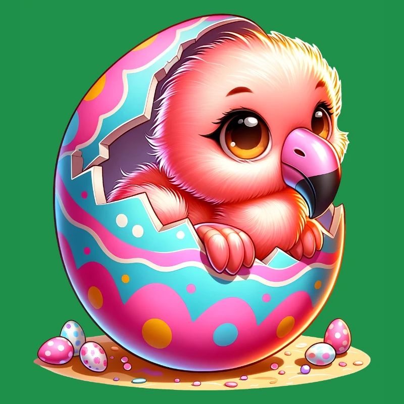 Un poussin mignon éclot de l’œuf de Pâques