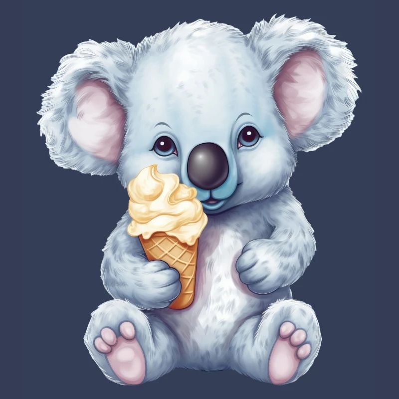Süßer Comic Koala mit Vanille Softeis