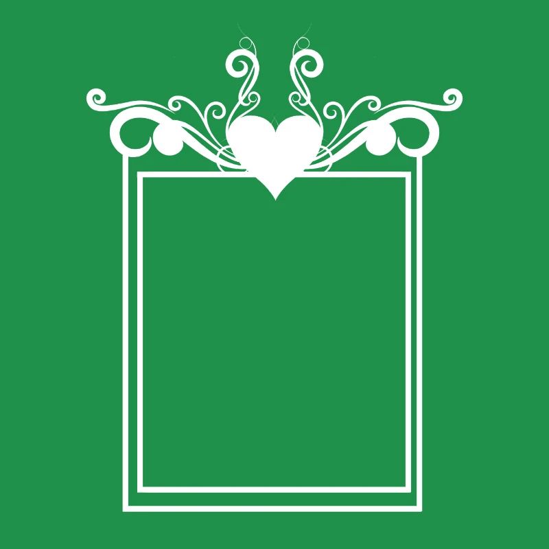 Rectangular frame heart playful line