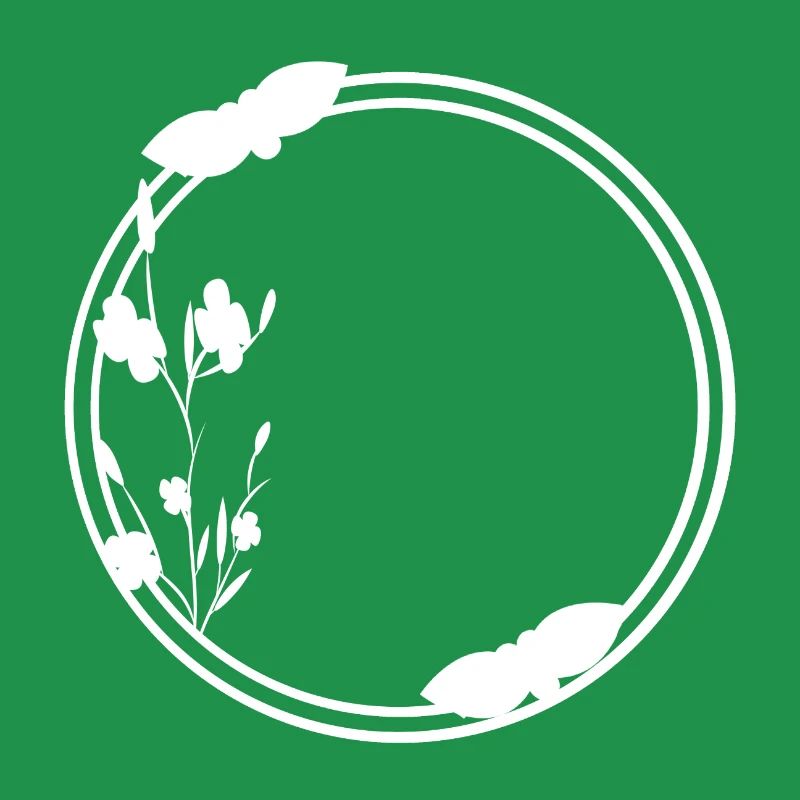 Spring Frame Circle in White Flowers