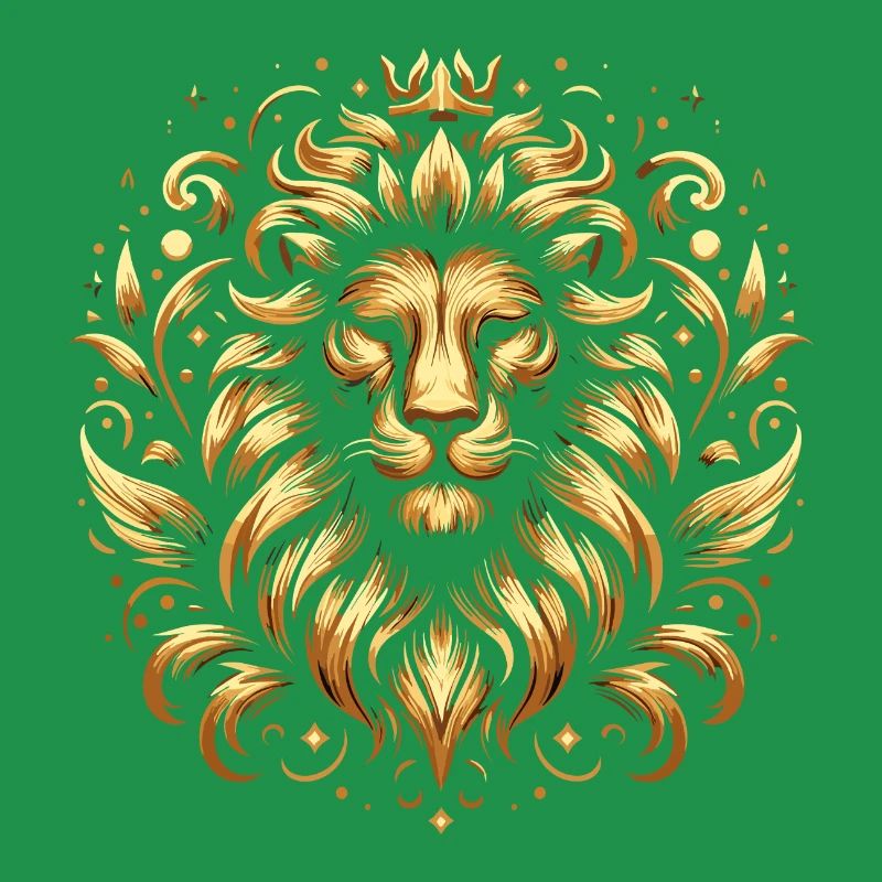 Lion Head Gold Patterns