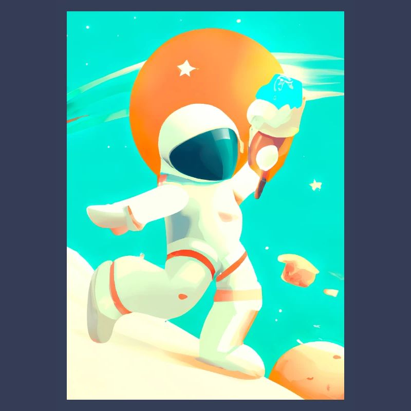 Astronaut mit Eiscreme