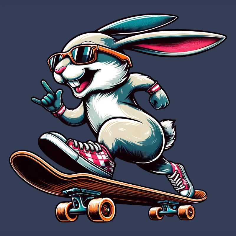 Cool Skateboarder Easter Bunny Design