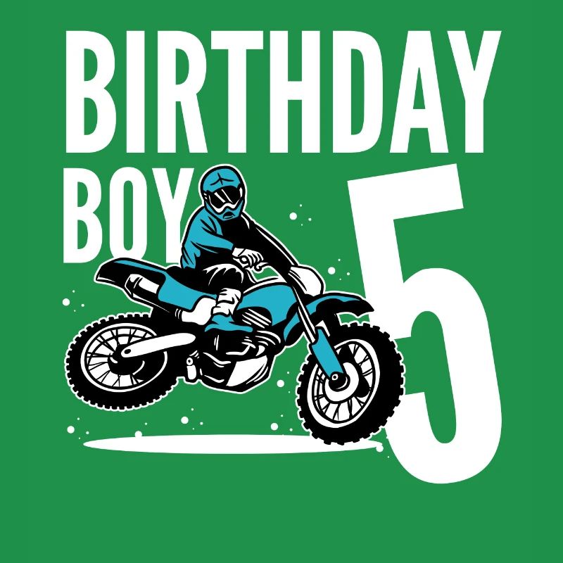 Ich werde 5 Kindergeburtstag Junge Biker Motorrad