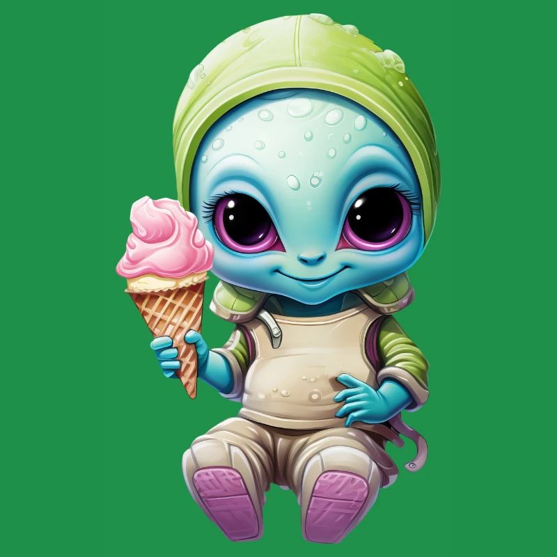 Alien Außerirdischer Mädchen Eis Sommer