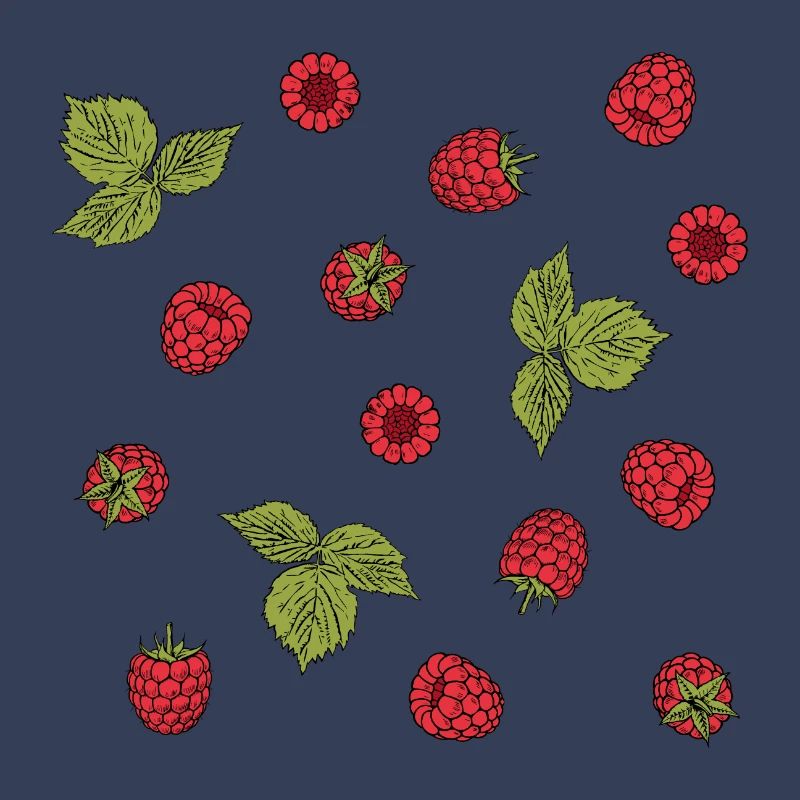For raspberry lovers: delicious raspberry pattern