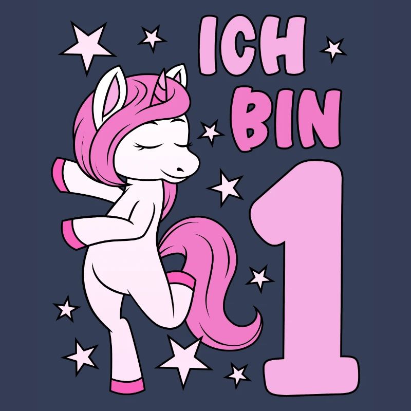 1. Geburtstag Mädchen süßes rosa Einhorn Ich bin 1