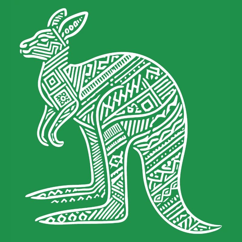 Kangaroo with tribal pattern