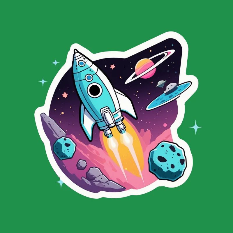 Fusée volant dans l’espace