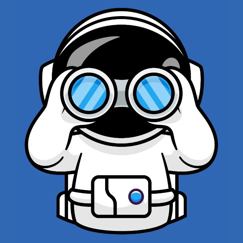 Astronaut mit Fernglas
