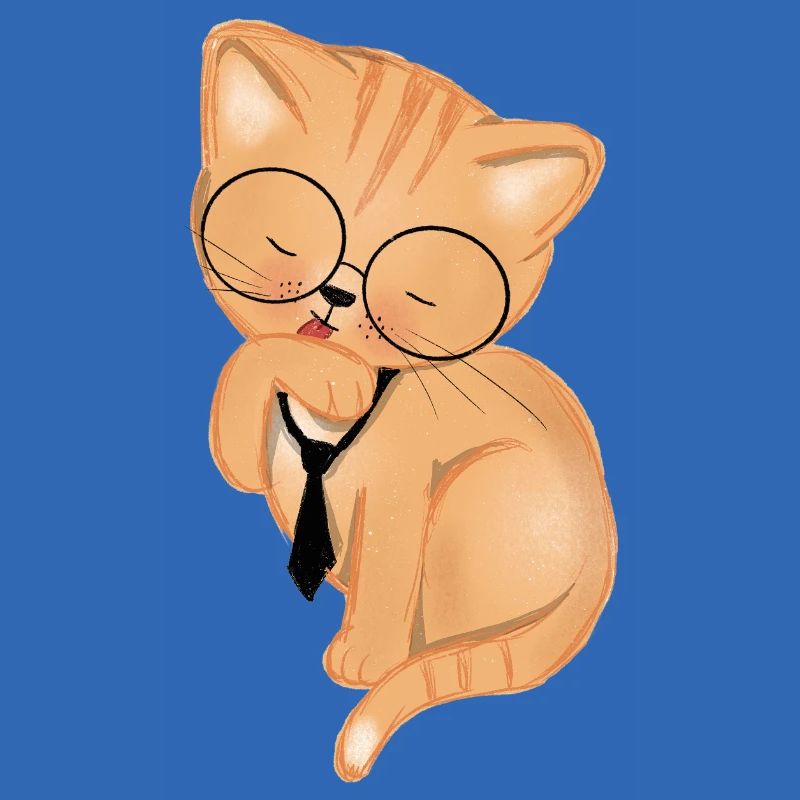 Chat de bureau avec cravate