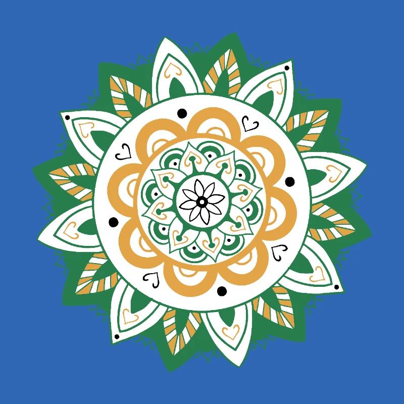 oriental pattern morocco green orange