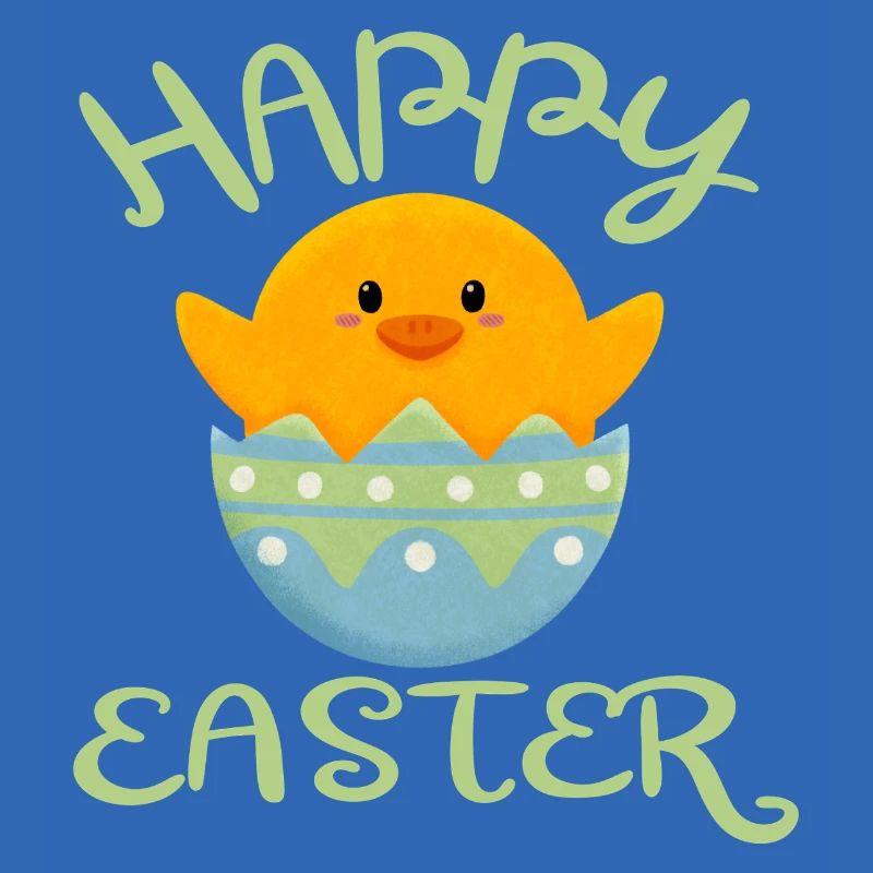 Happy Easter chick in Easter egg