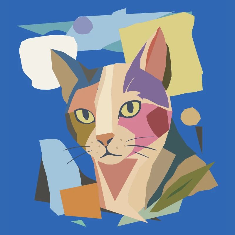 Chat abstrait dans le design moderne de bloc de couleur