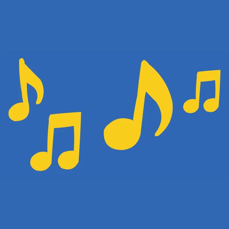 Yellow Musical Notes Contrast