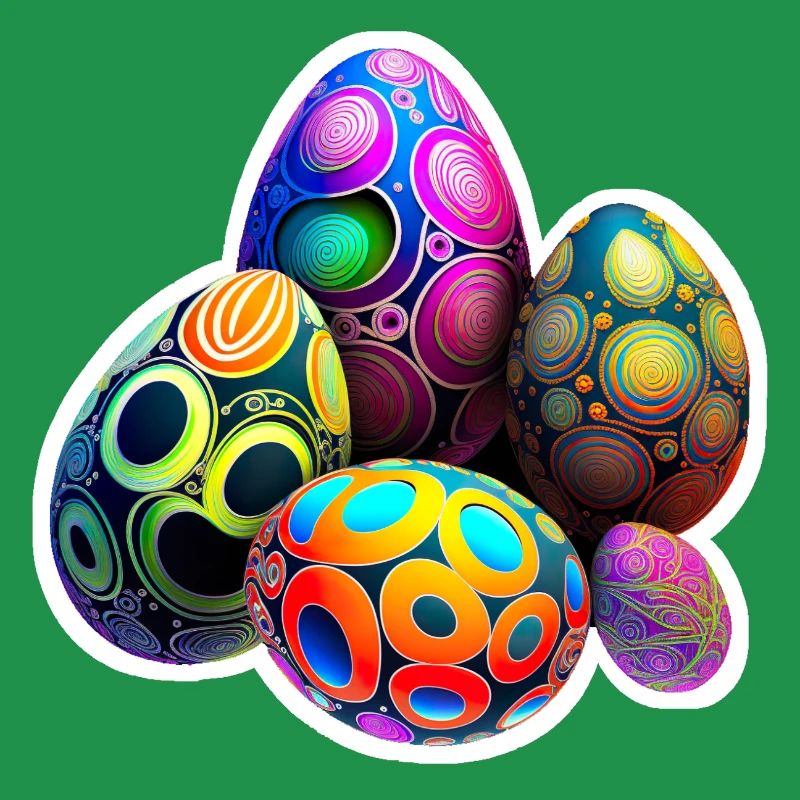 Psychédélique Easter Egg Party Easter Eggs coloré