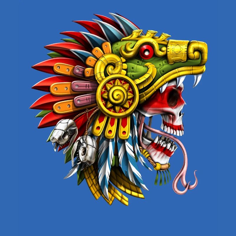 Serpent aztèque crâne guerrier