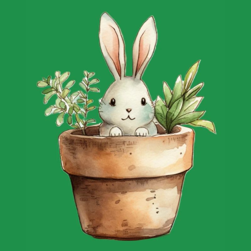 Rabbit in a flower pot - for the rabbit class