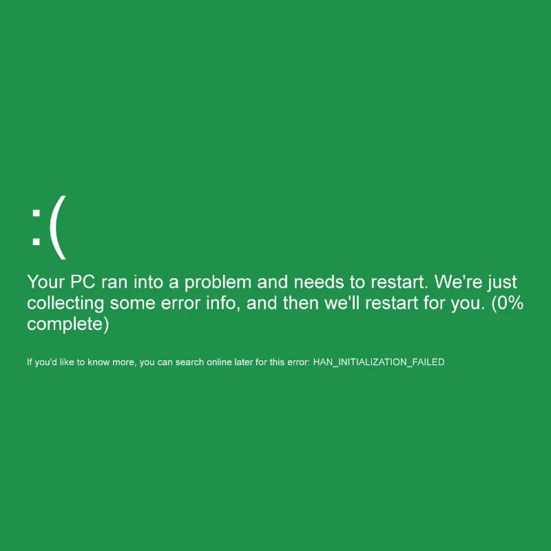 Windows 10 error message blue screen white