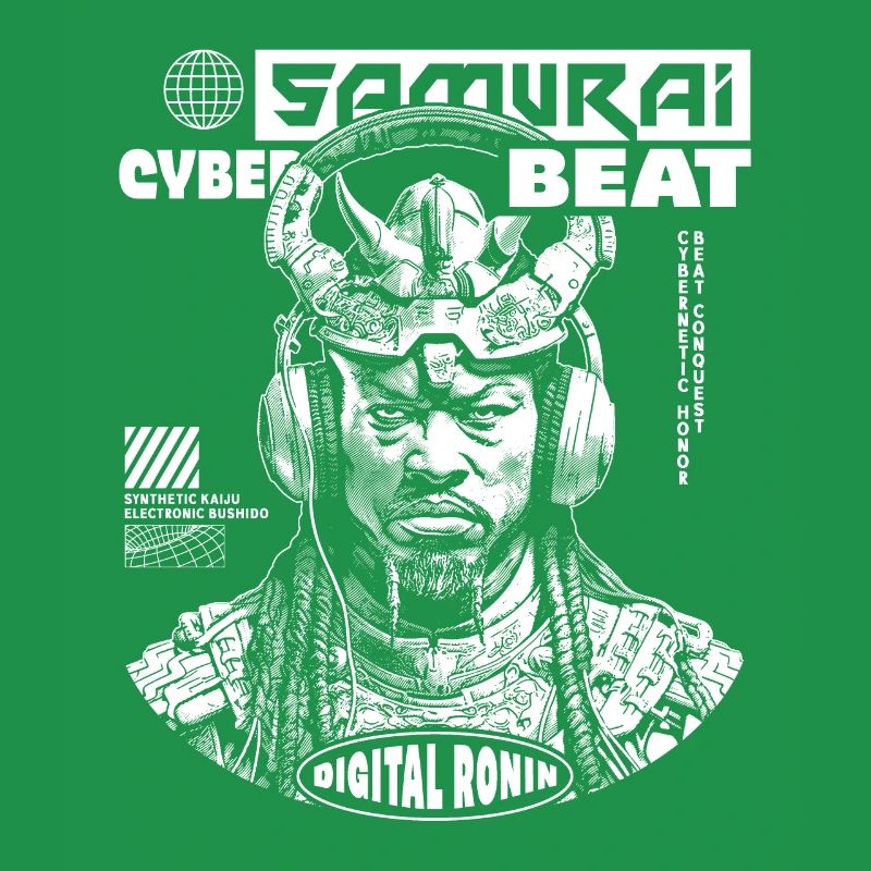 Samurai Tech: Music T-Shirt for Sci-Fi Fans