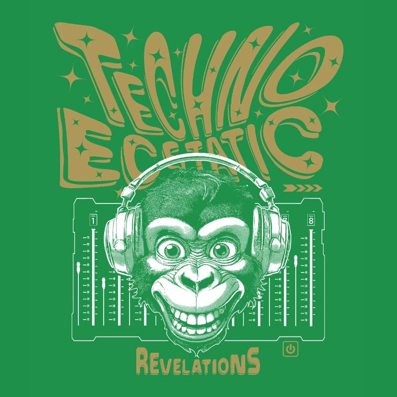 Revelation shirt: Monkey grins to techno samples