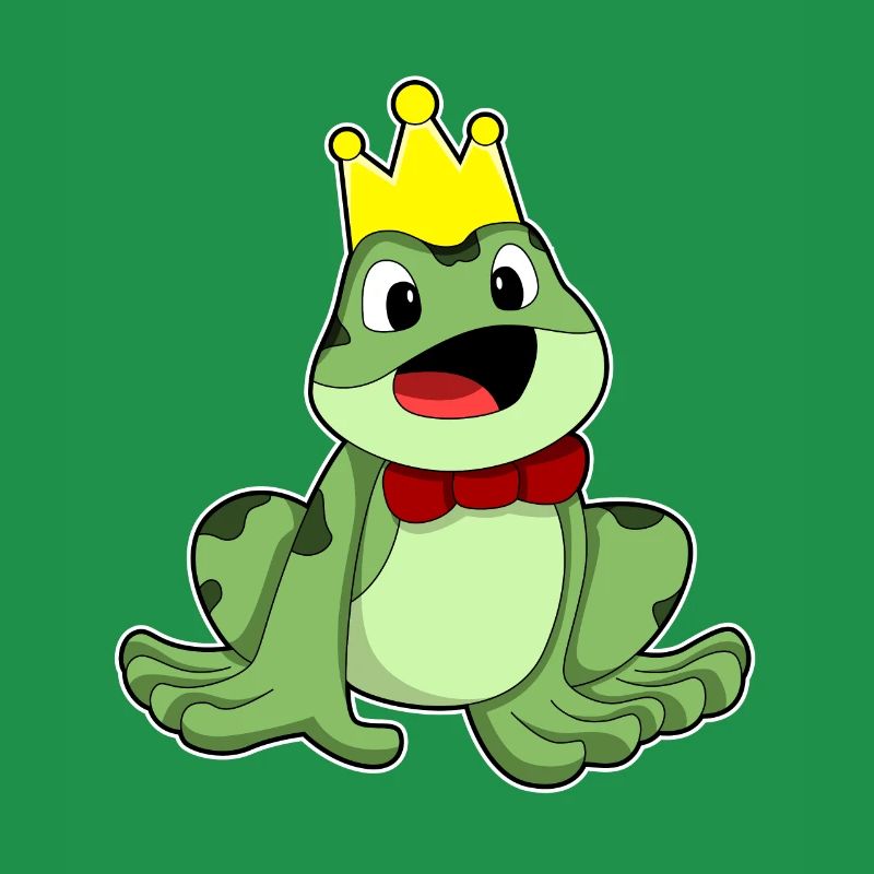 Frog as frog king with crown