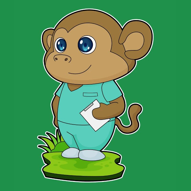 Affe Krankenschwester Notizzettel