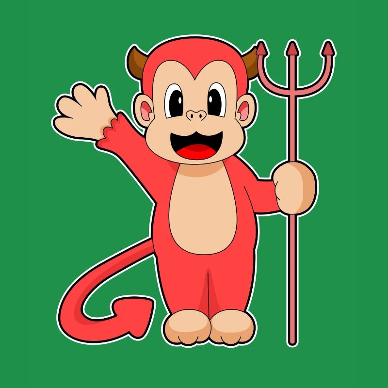 Singe Halloween Devil Trident