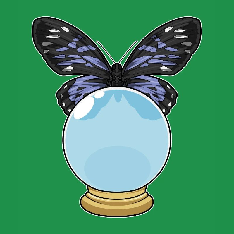 Boule de cristal papillon