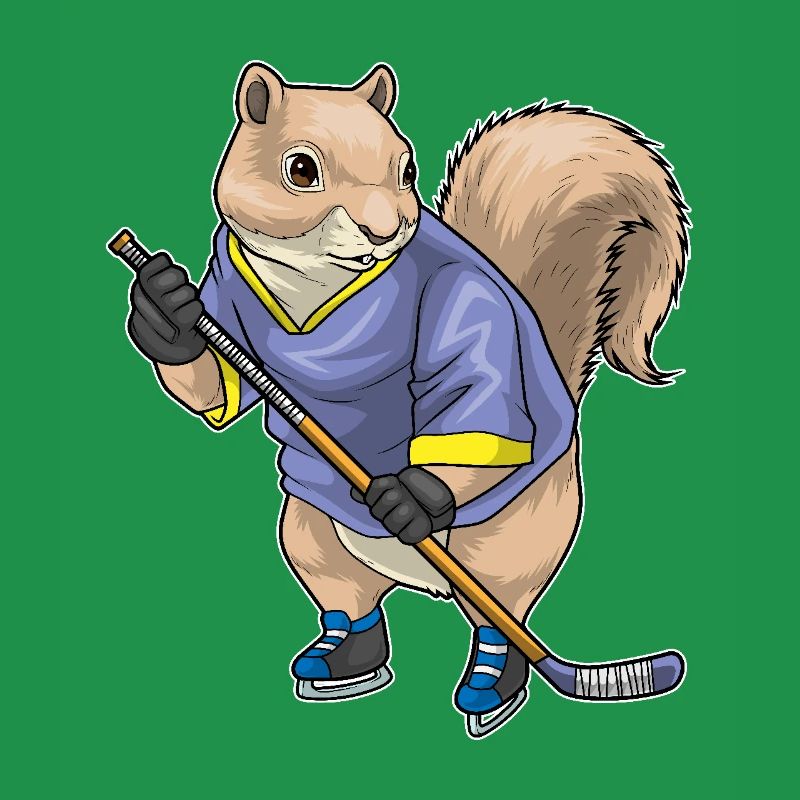 Eichhörnchen Eishockey Eishockeyschläger