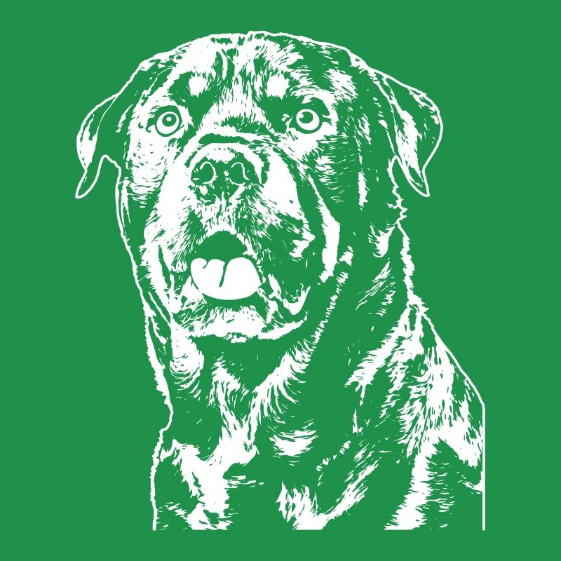A Rottweiler in the typical logo design style.