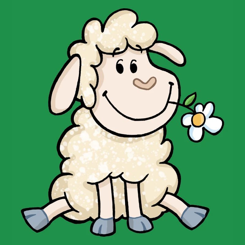 Mouton avec fleur