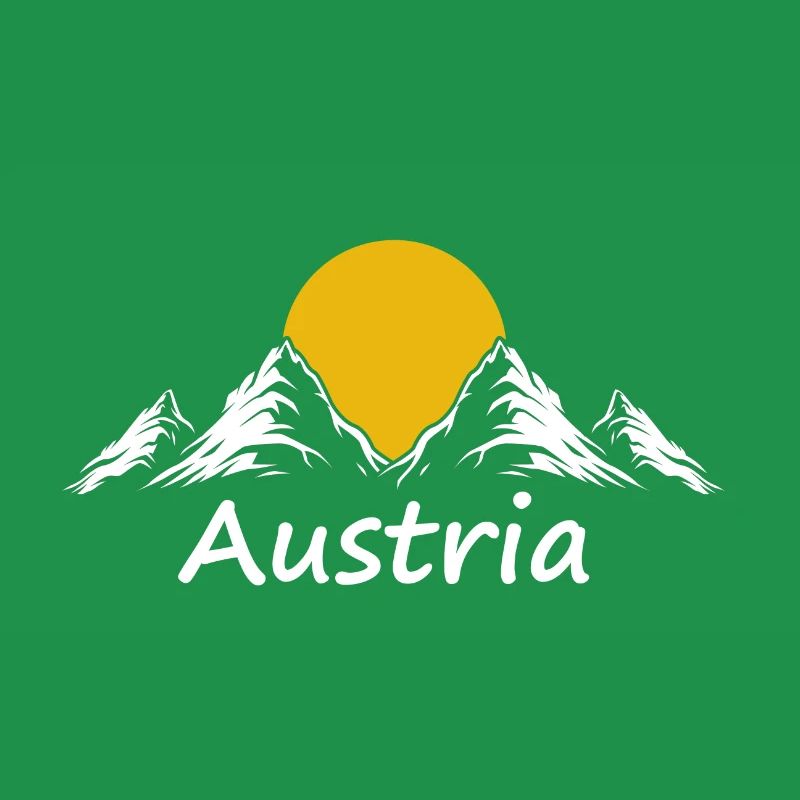 Berggrafik mit Sonne Austria