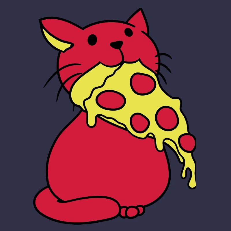 Chat mangeant du salami Pizza Faim Restauration rapide
