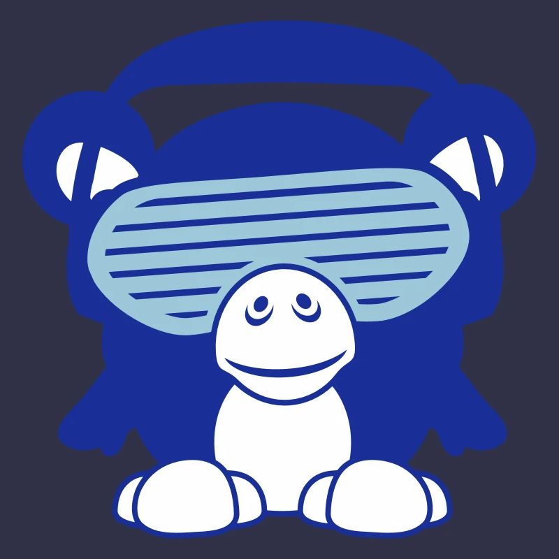 Monkey DJ Cool Chimpanzee Monkey Music Listening Fun