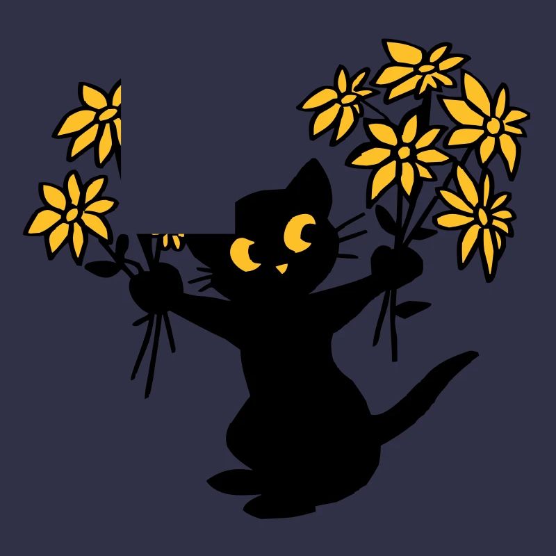 Le chat aux fleurs
