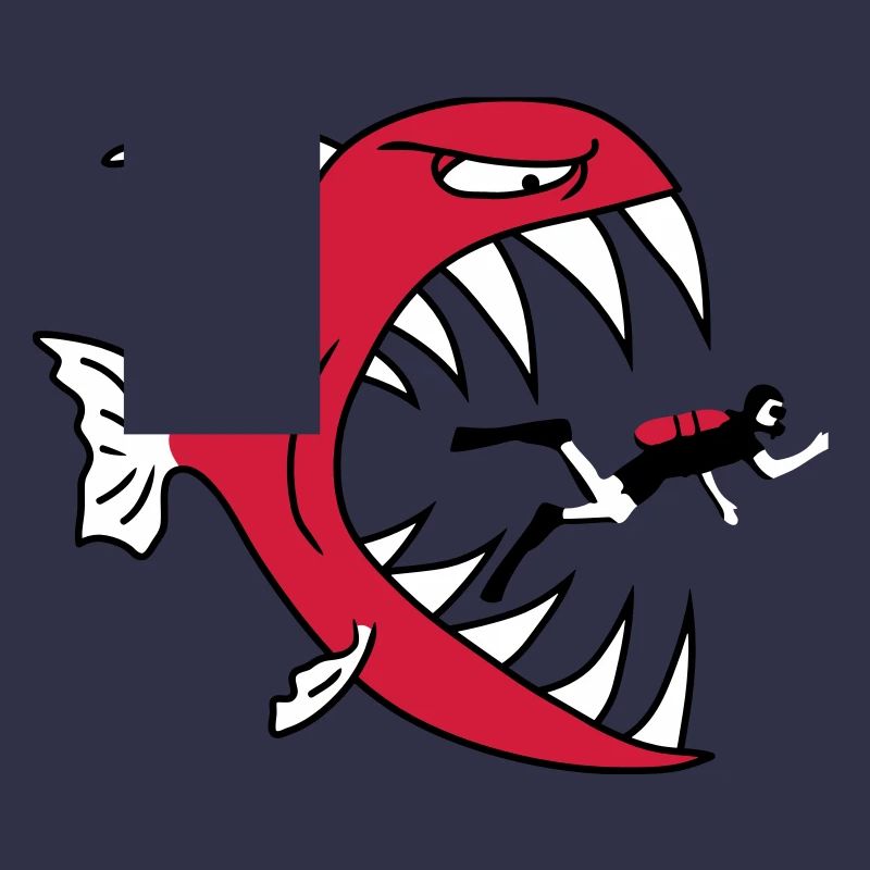 Monster Fish Eats Diver