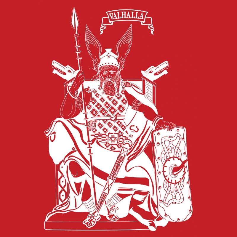 Odin on throne white