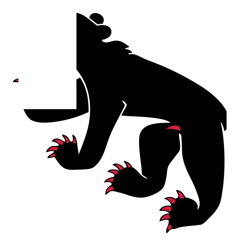 dessin d'un ours symbole drapeau de Berne Suisse