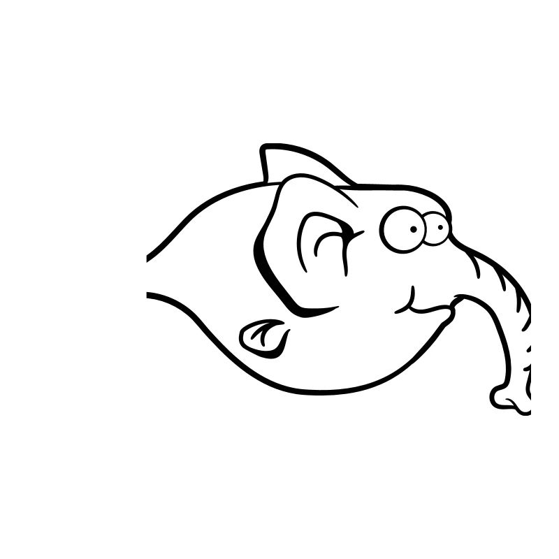 elephant trunk-thick fish funny comic