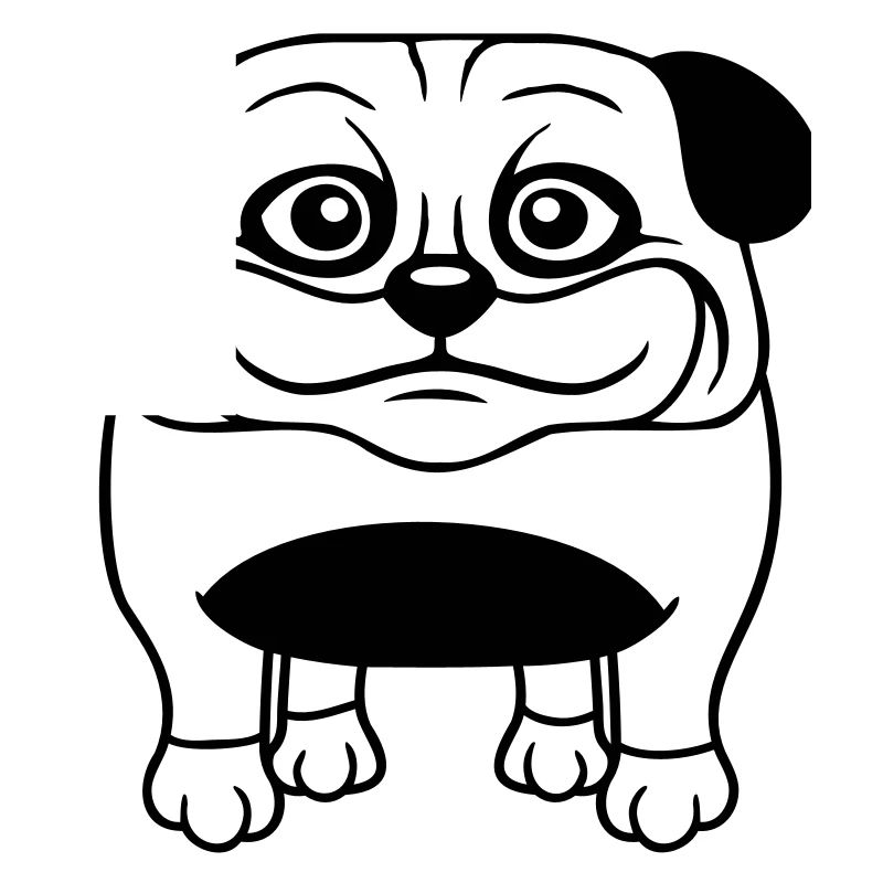 Dog Pug Small Cute Dick Love Happy Comic Fun