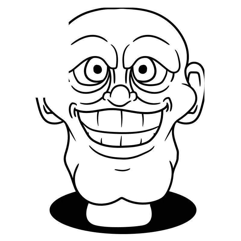 face head hole ground bald grin crazy crazy funny
