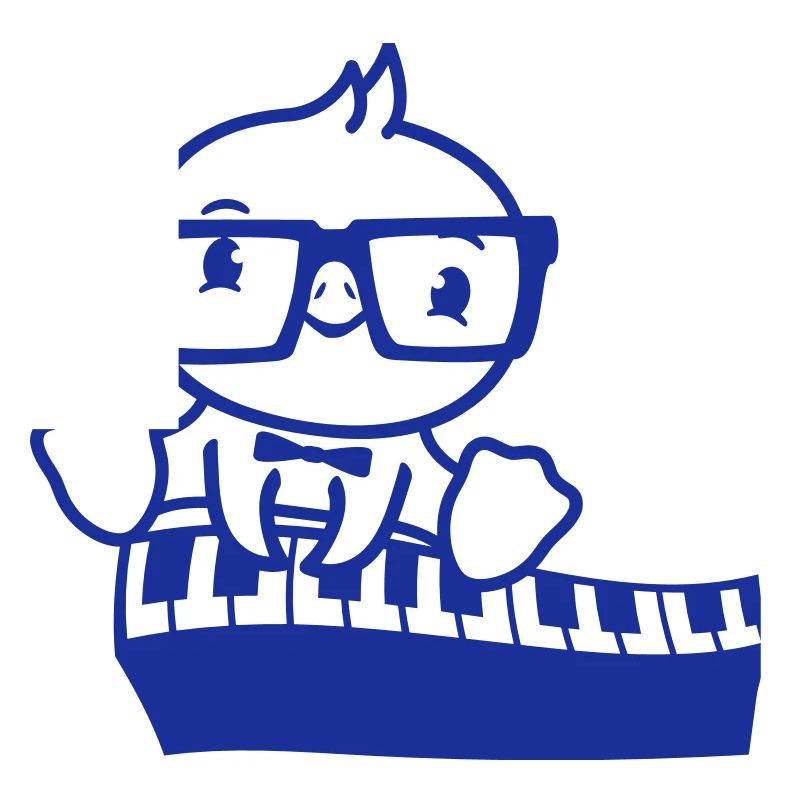 Cute Nerd Glasses Chick Bird Sitting On Keyboard