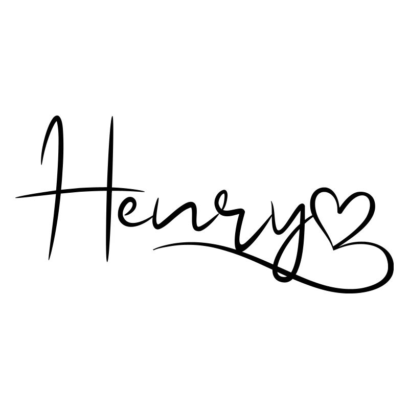 Henry Last Name First Name Heart Decor
