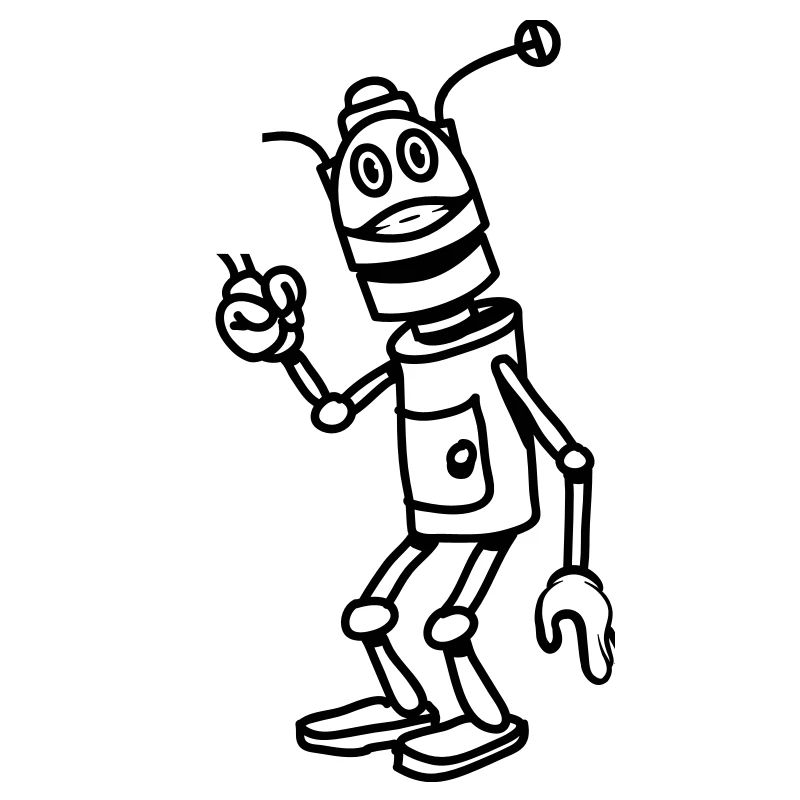 Robot funny cool attention fun comic
