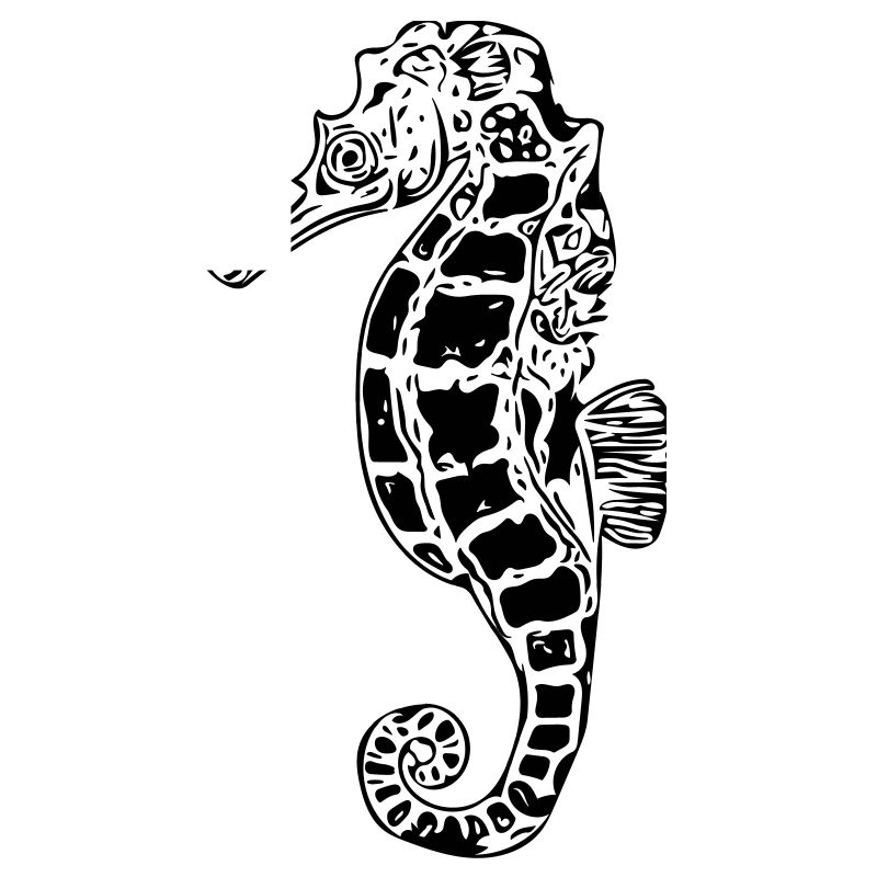 Hippocampe vintage - Vector Style
