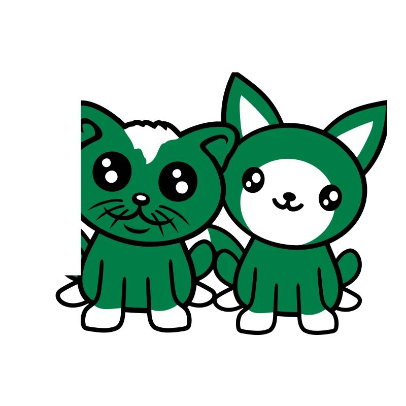 2 chats amis équipe équipage deux chatons de compagnie