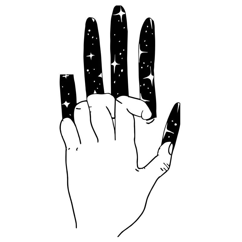 Scratching hand universe