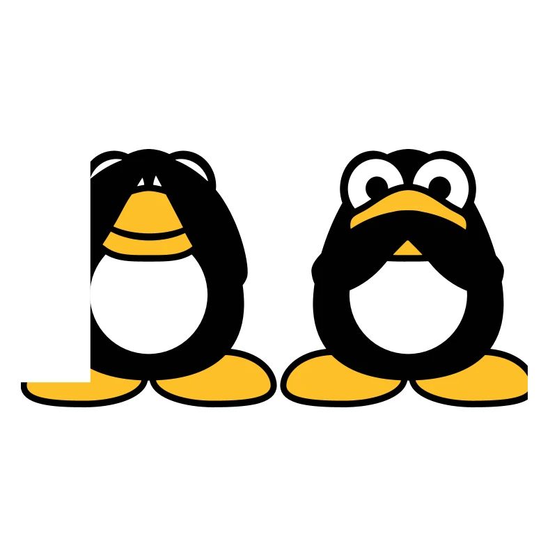 2 Penguins Talking Nothing See Mute Blind Friends