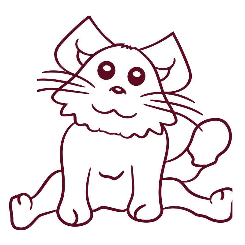 Hübsche Katze Sitzt Glücklich Fröhlich Lächelnd